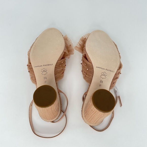 NWOB Loeffler Randall Camellia Pleated Bow Heels in Beauty Blush Rhinestones 5.5 - Picture 5 of 9